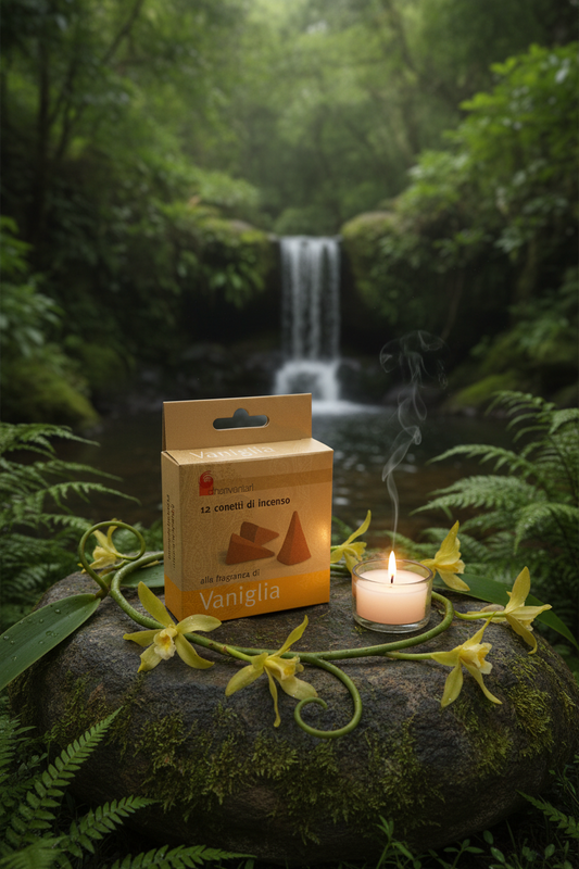 INCENSO IN CONI DHANVANTARI: VANIGLIA