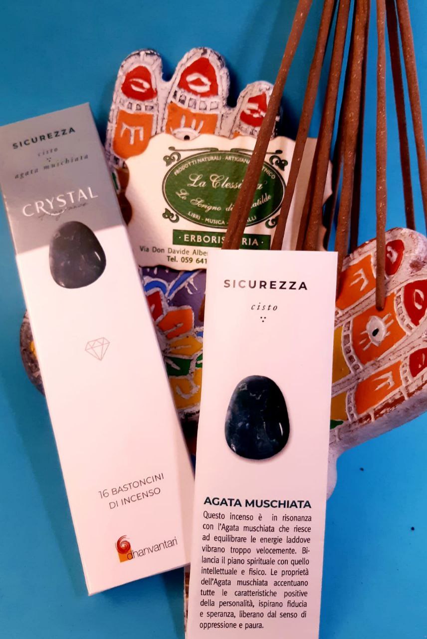 INCENS0 IN STICK CRYSTAL FRAGRANCE: SICUREZZA (con cisto e agata muschiata)