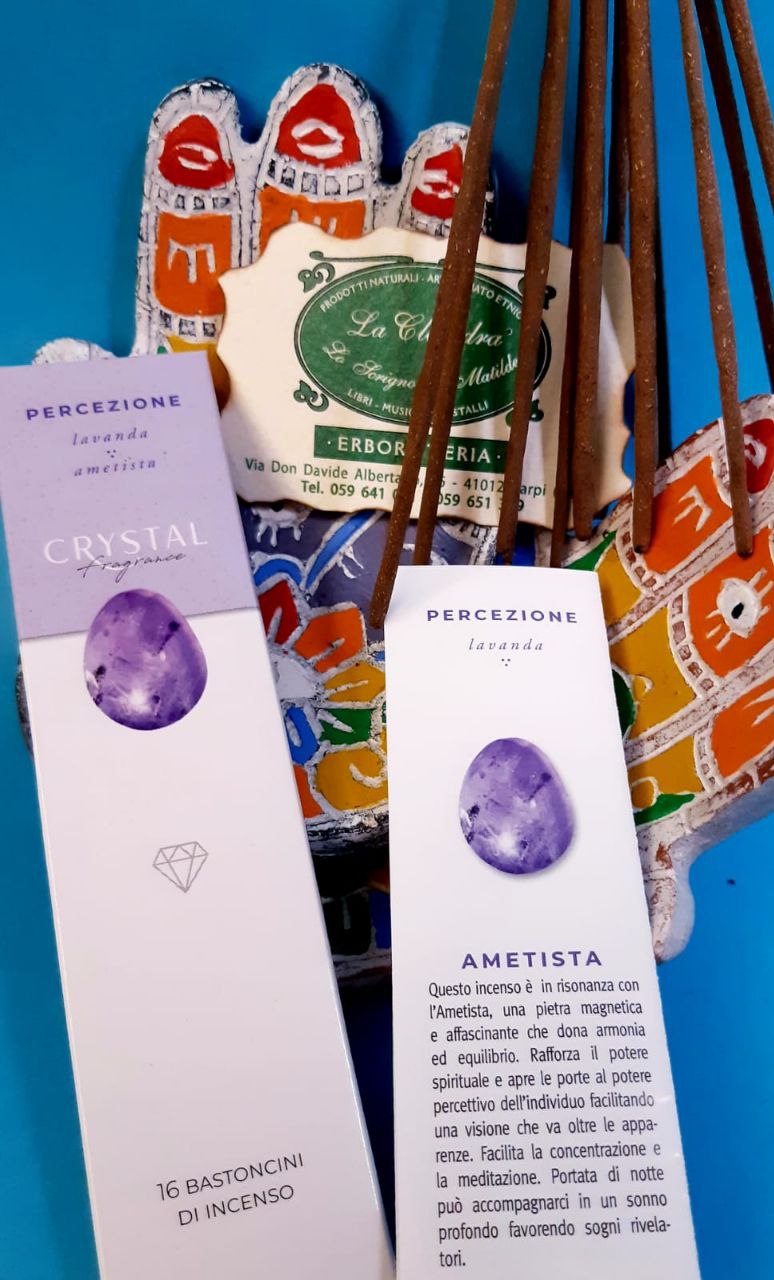 INCENS0 IN STICK CRYSTAL FRAGRANCE: PERCEZIONE (con lavanda e ametista)