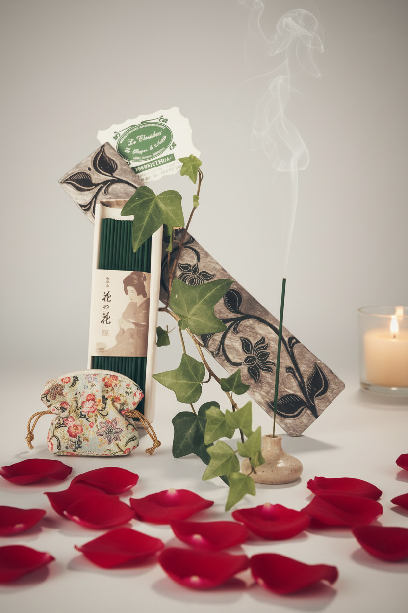 Incenso Giapponese Hana No Hana Rose Rosa Nippon Kodo con barchetta porta incenso - Erboristeria La Clessidra Carpi
