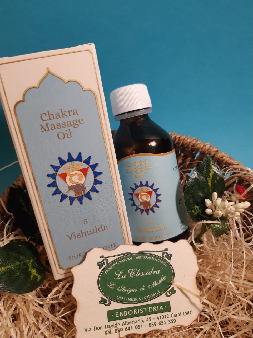 Chakra olio da massaggio: N°5 VISHUDDA