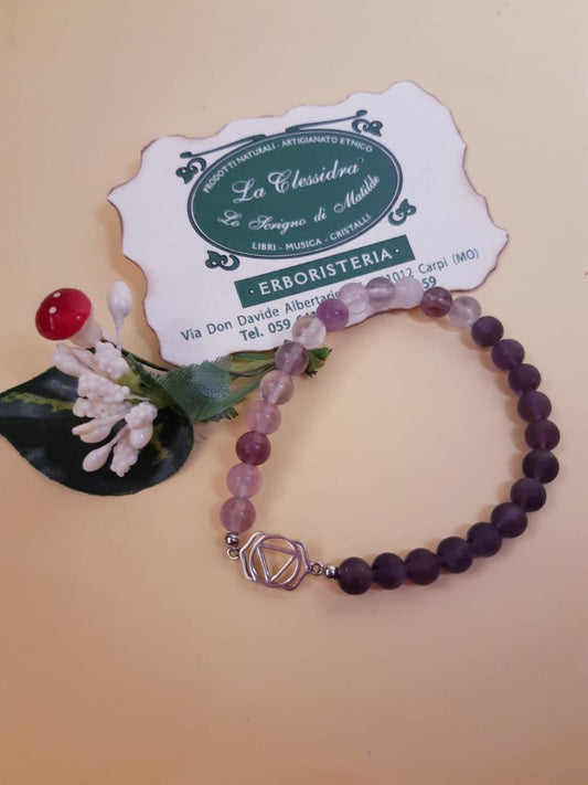 CHAKRA BRACCIALE HARMONY : n°6 AJNA AMETISTA E FLUORITE