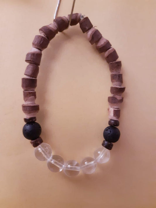 CHAKRA BRACCIALE ETNICO: n°7 SAHASRARA QUARZO IALINO