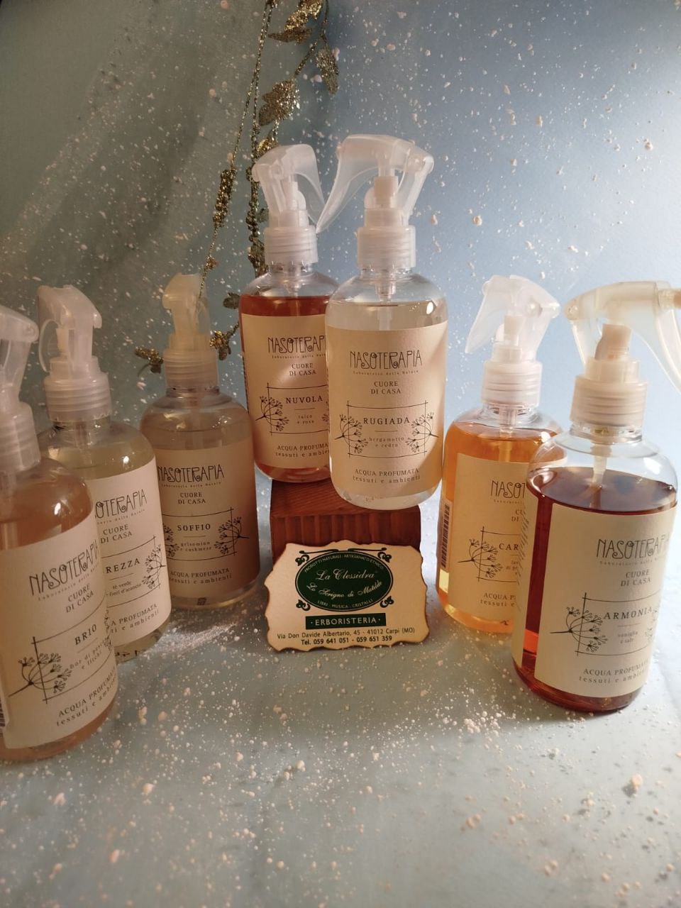 ACQUE PROFUMATE SPRAY PER TESSUTI E AMBIENTI NASOTERAPIA