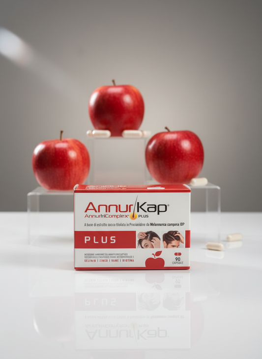 AnnurKap AnnutriComplex Plus Integratore per Capelli Forti con Melannurca IGP, Procyanidine, Biotina - 90 Capsule