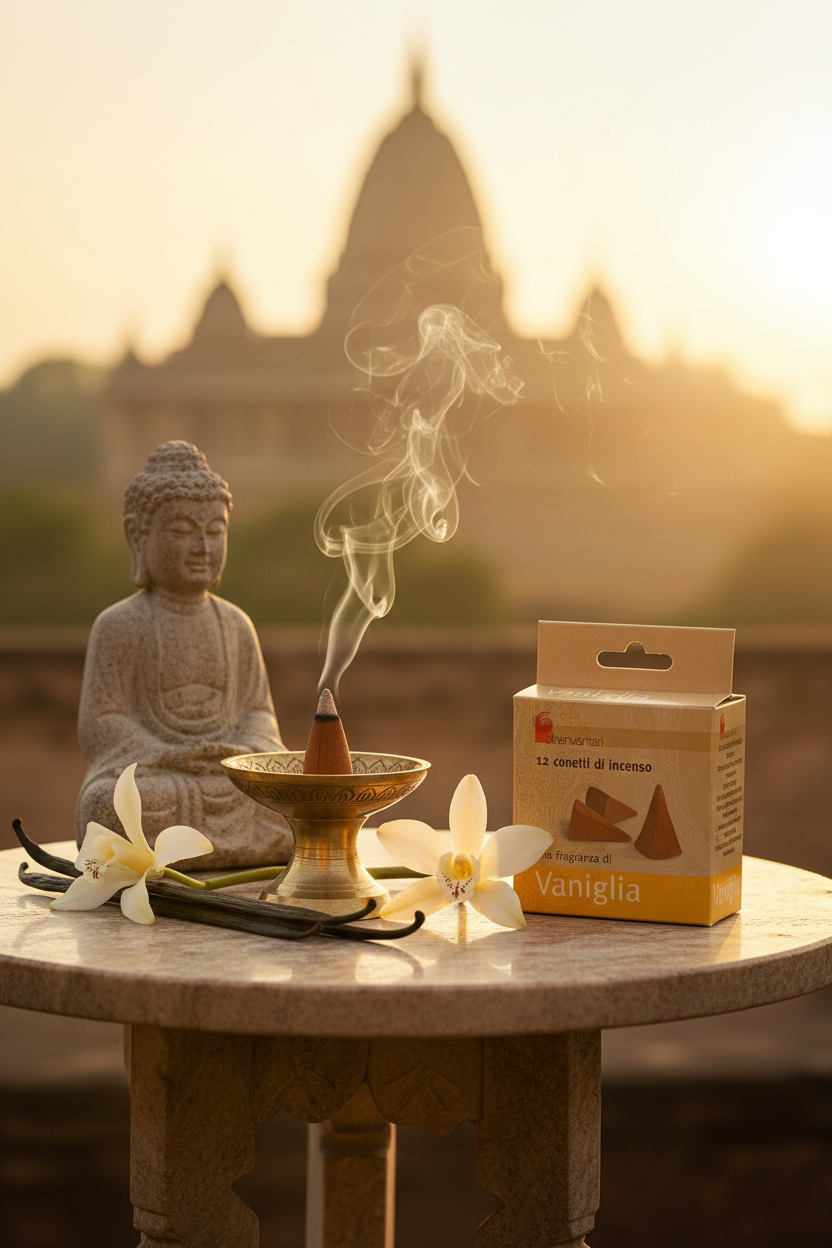 INCENSO IN CONI DHANVANTARI: VANIGLIA