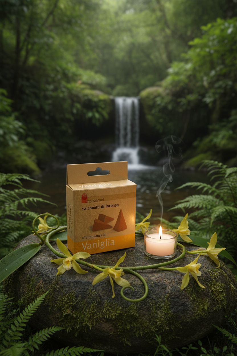 INCENSO IN CONI DHANVANTARI: VANIGLIA