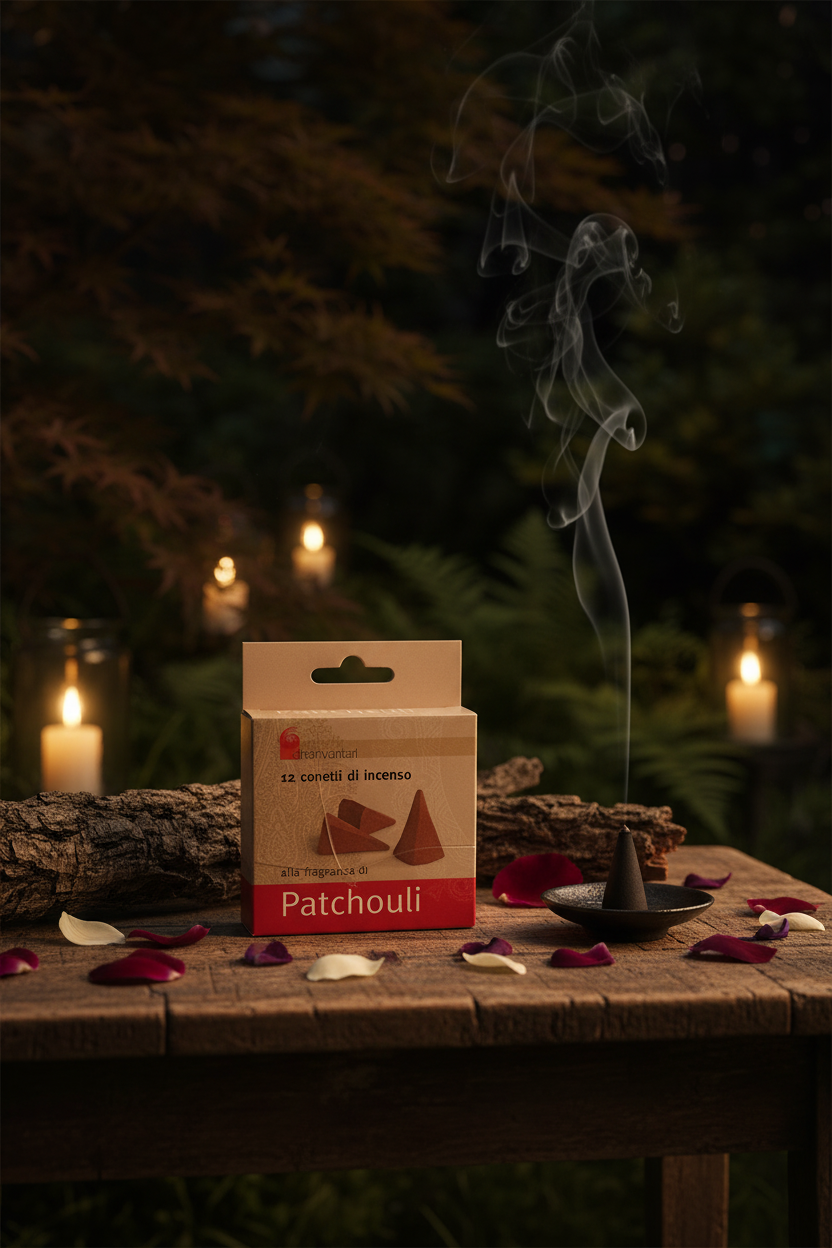 INCENSO IN CONI DHANVANTARI: PATCHOULI
