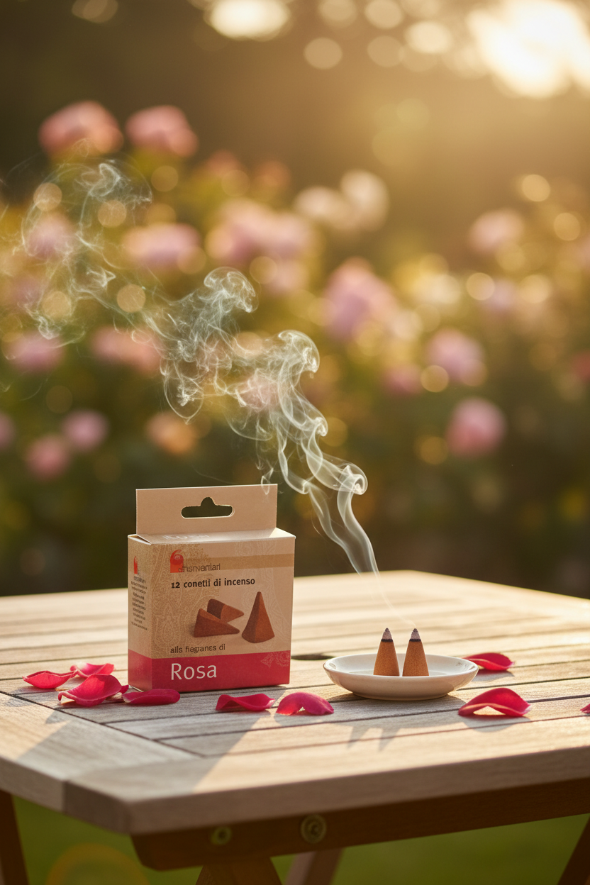 INCENSO IN CONI DHANVANTARI: ROSA