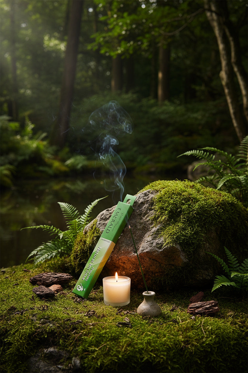 Incenso Giapponese Magnifiscients Emerald Smeraldo immagine rilassante immersa nella natura Erboristeria La Clessidra Carpi