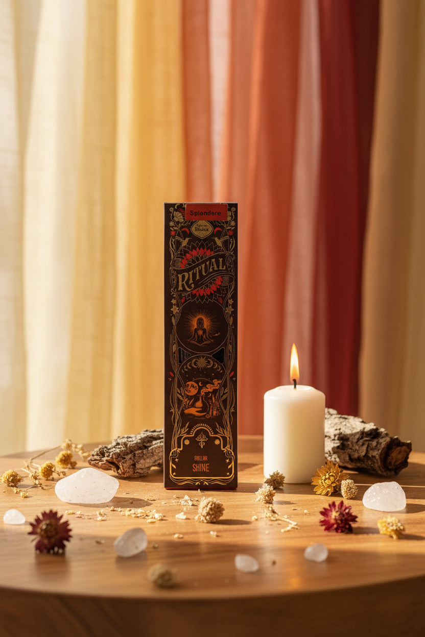 Incenso Sagrada Madre Brillar su legno con cristalli candela e organza - Erboristeria La Clessidra Carpi