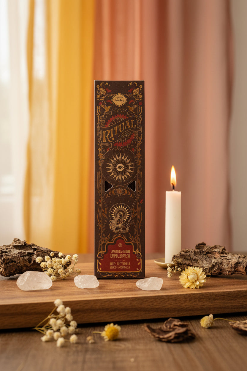 Incenso Sagrada Madre Empoderamiento su legno con candela cristalli e organza - Erboristeria La Clessidra Carpi