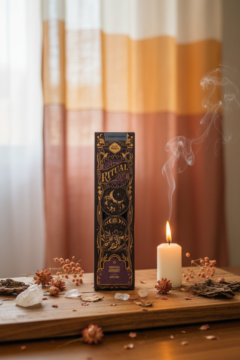 Incenso Sagrada Madre Empoderamiento su legno con candela cristalli e organza - Erboristeria La Clessidra Carpi