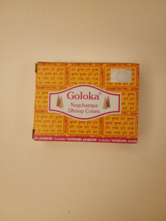 Nag Champa Goloka Giallo : 10 coni dhoop