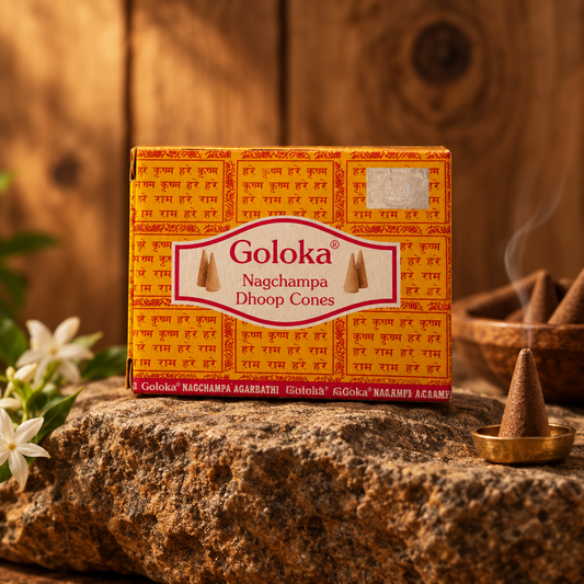 Nag Champa Goloka Giallo : 10 coni dhoop