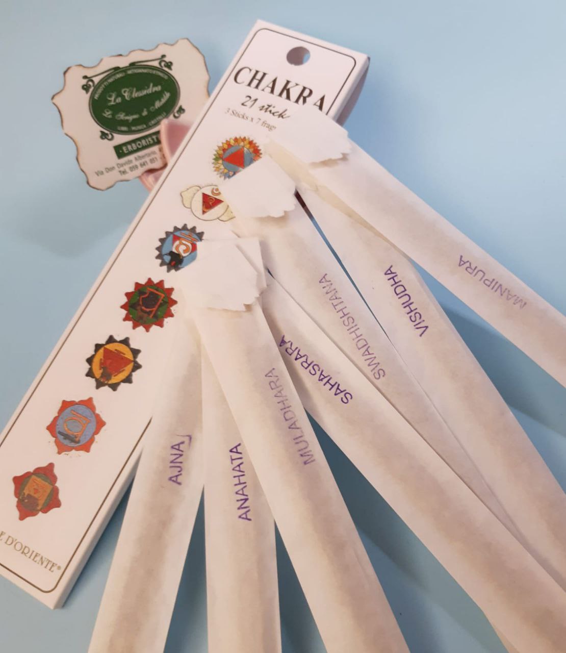Incenso in stick dei chakra fiore d'oriente: BOX DEI 7 CHAKRA