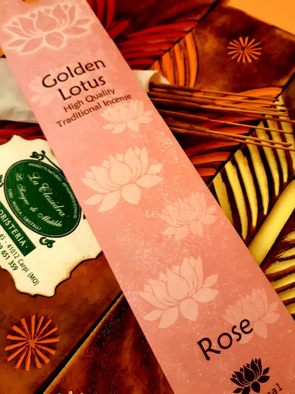 INCENSO IN STICK  GOLDEN LOTUS: ROSE