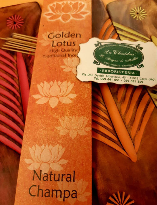 Incenso Golden Lotus: NATURAL CHAMPA (MIELE)