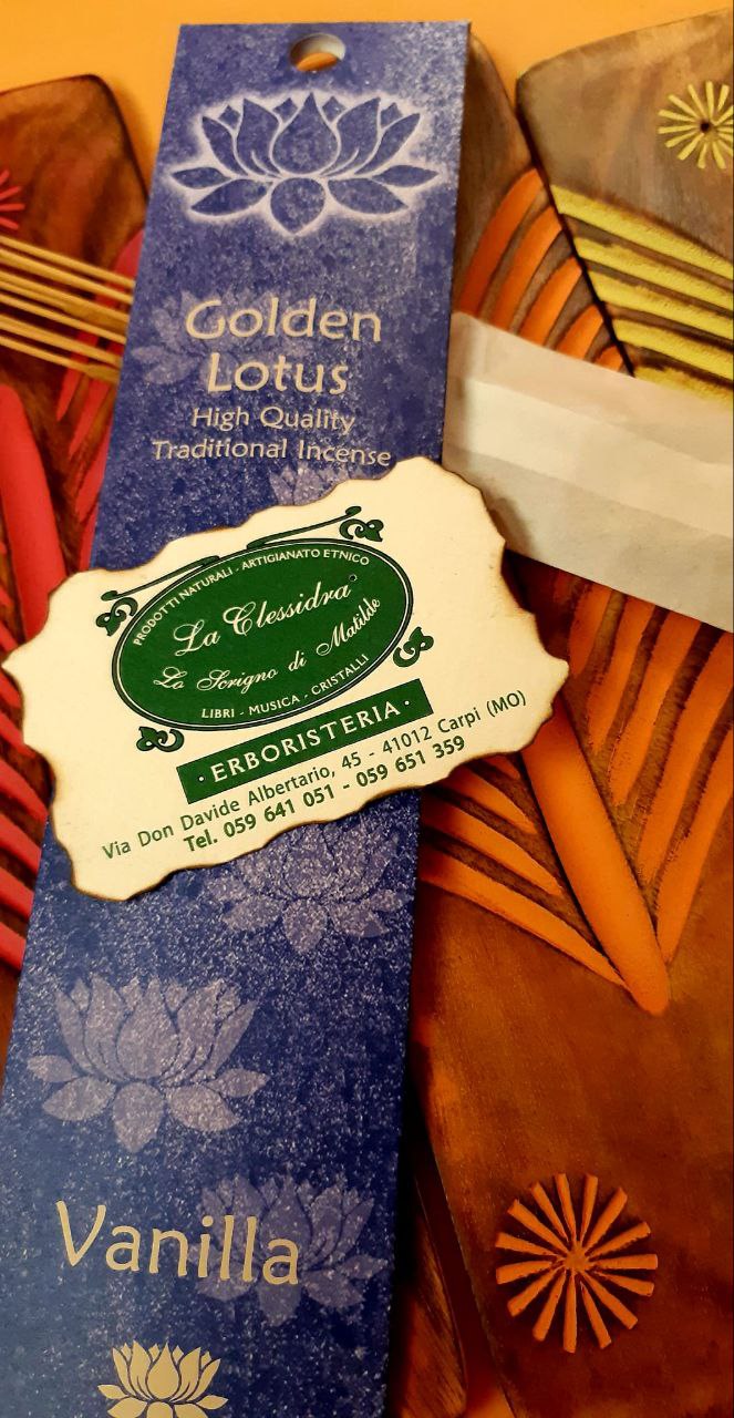INCENSO IN STICK  GOLDEN LOTUS: VANILLA (VANIGLIA)