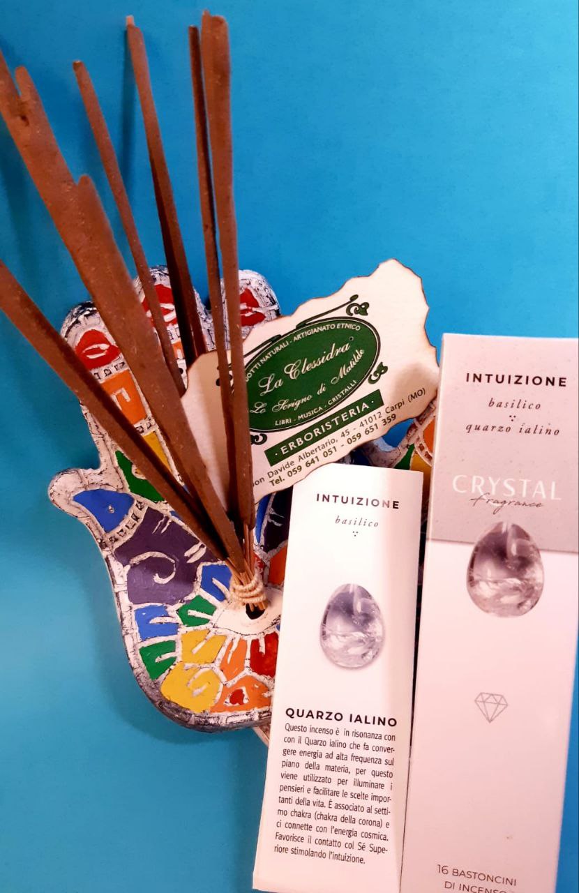 INCENS0 IN STICK CRYSTAL  FRAGRANCE:  INTUIZIONE (con basilico e quarzo ialino)