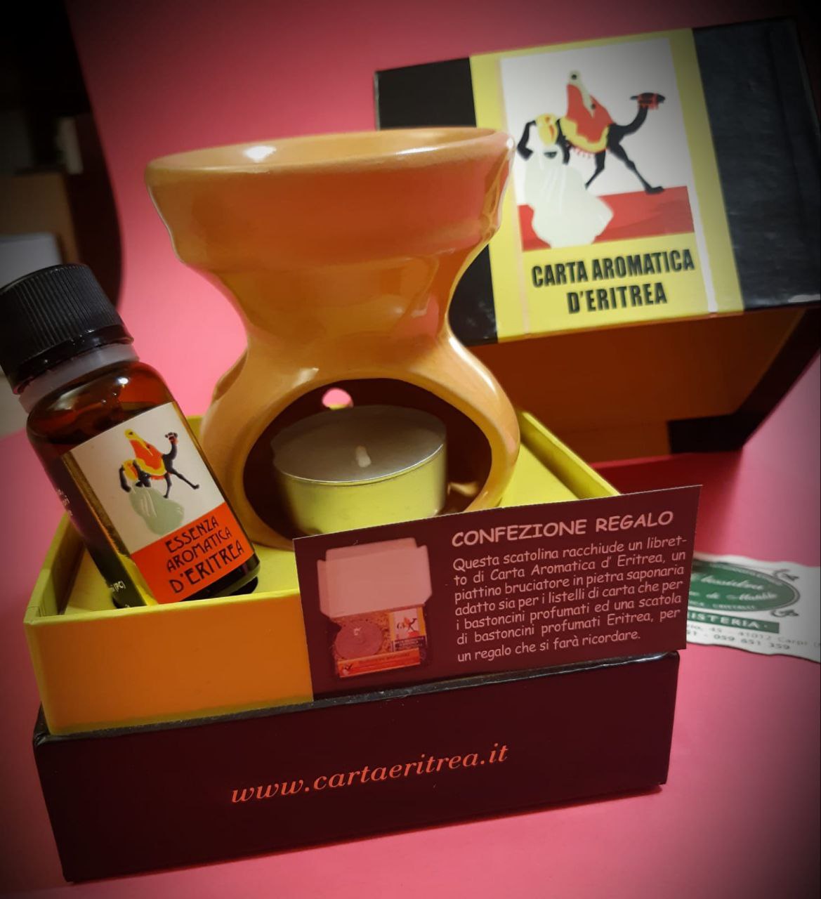Carta d'Eritrea:  BRUCIA ESSENZA IN CERAMICA A CANDELA