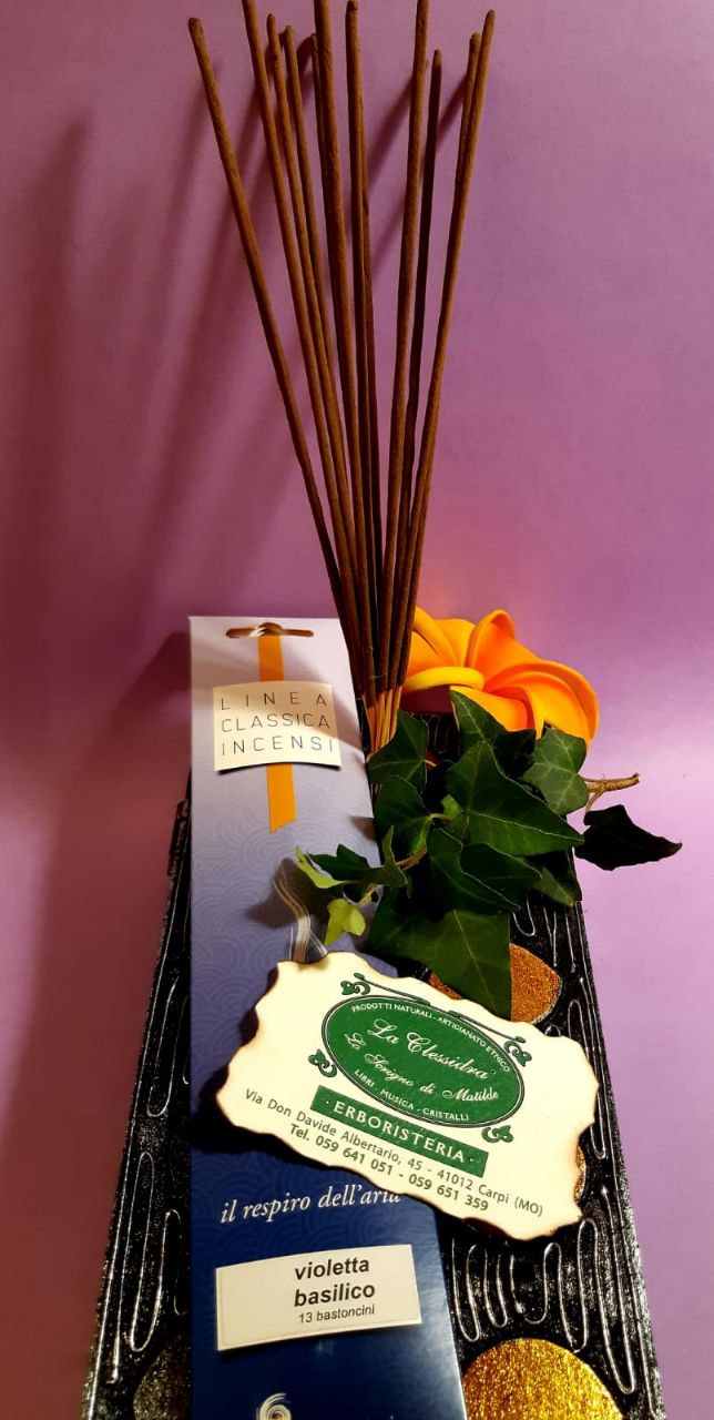 Incenso in stick tradizionale Dhanvantari: violetta e basilico