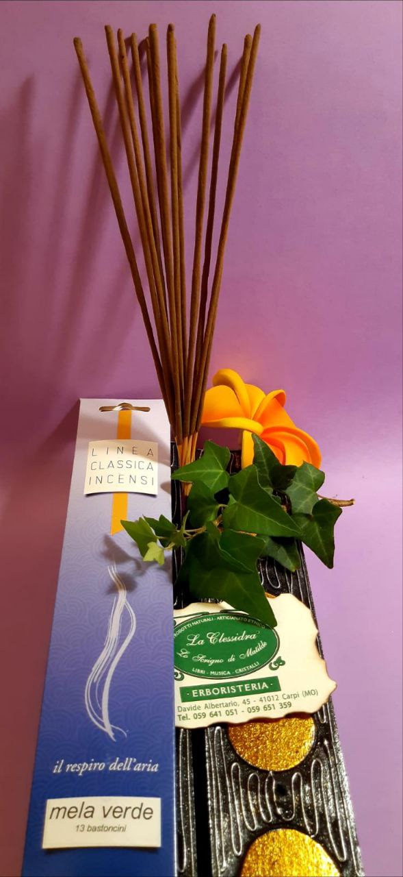 Incenso in stick tradizionale Dhanvantari: mela verde