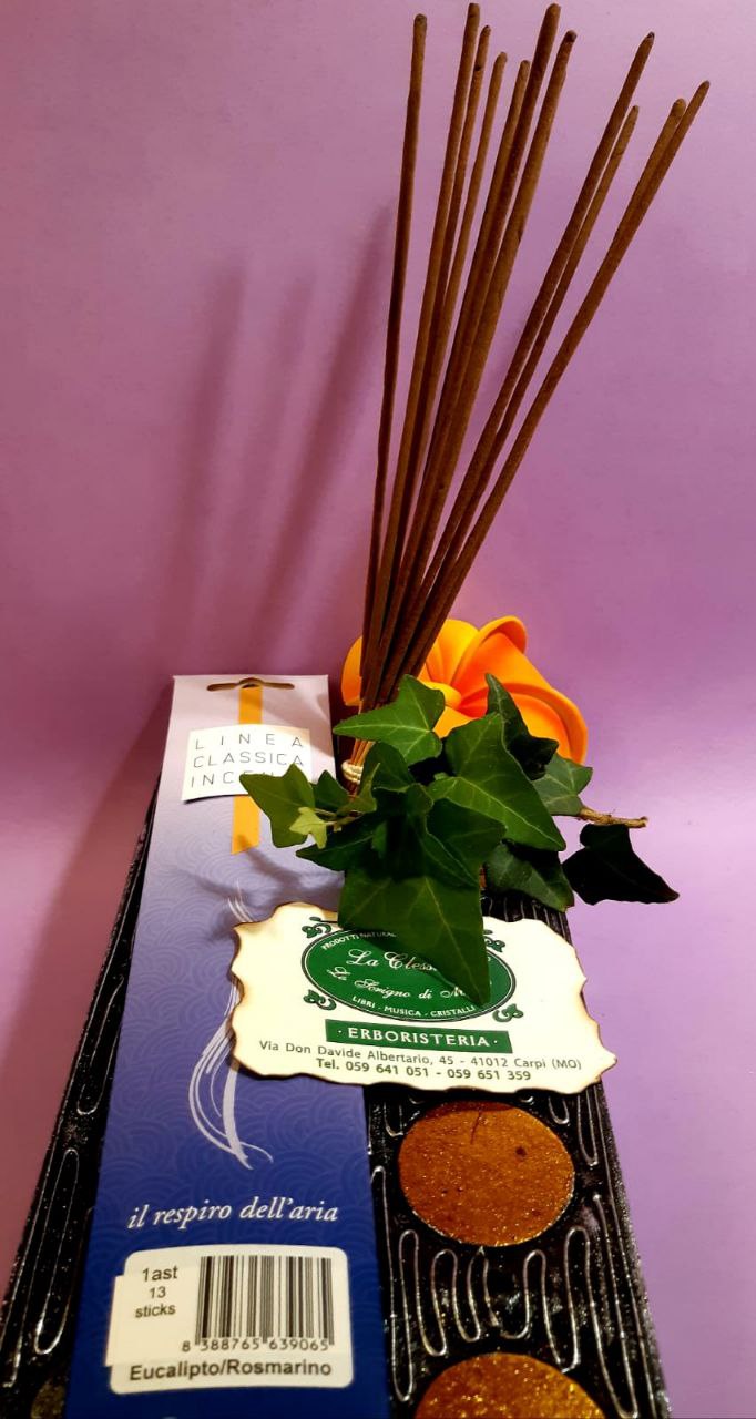 Incenso in stick tradizionale Dhanvantari: eucalipto e rosmarino
