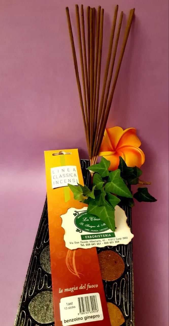 Incenso in stick tradizionale Dhanvantari: benzoino e ginepro