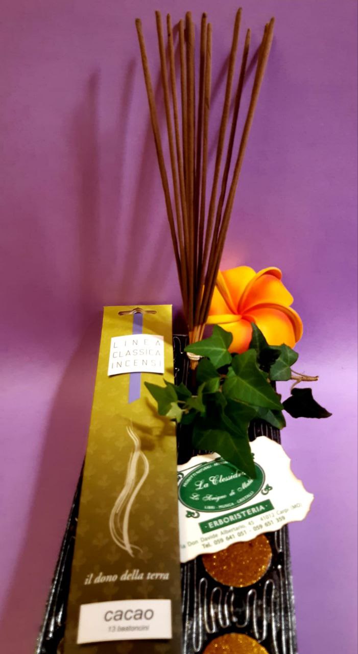 Incenso in stick tradizionale Dhanvantari: cacao