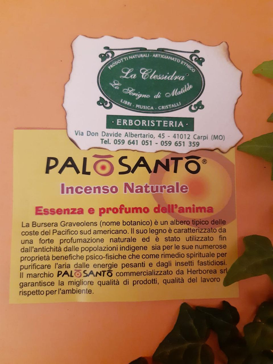 Palo santo:  SAPONE AL PALO SANTO