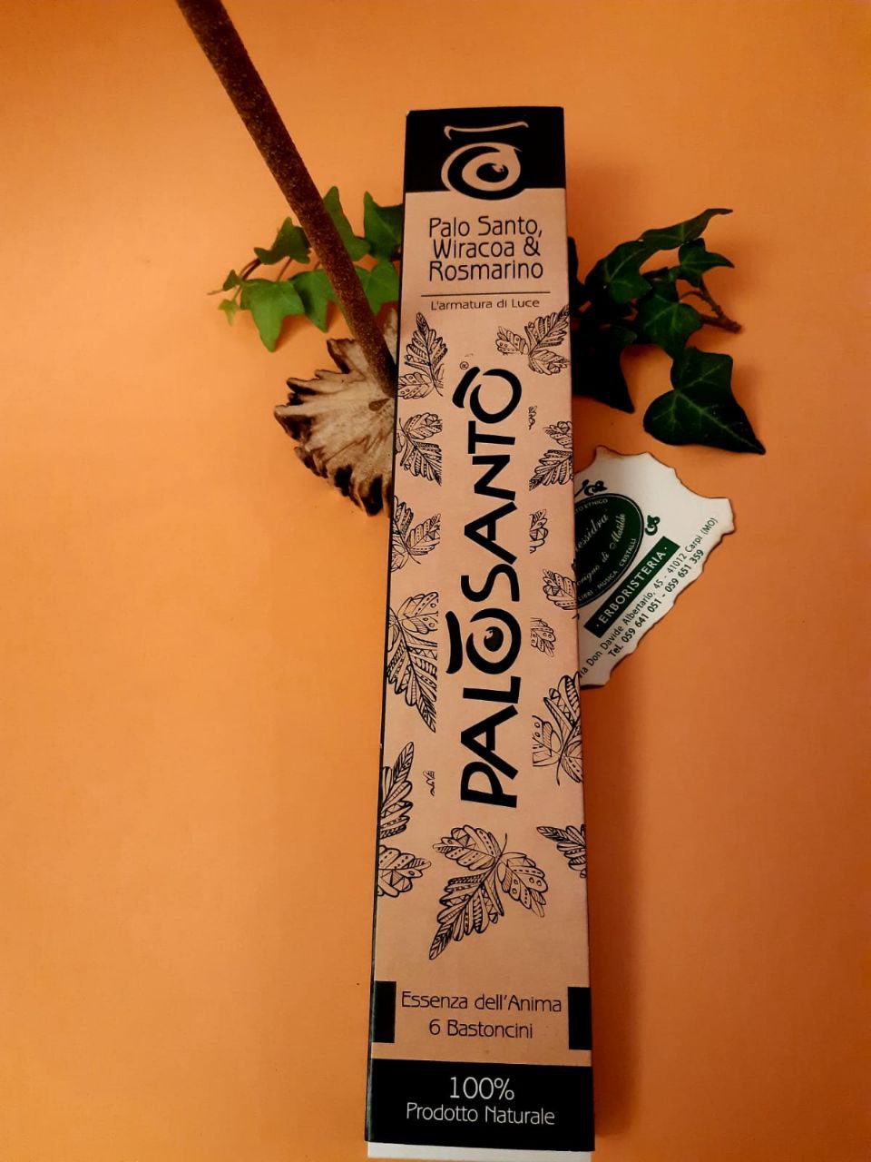 Palo santo:  PALO SANTO WIRACOA E ROSMARINO (incenso in stick)