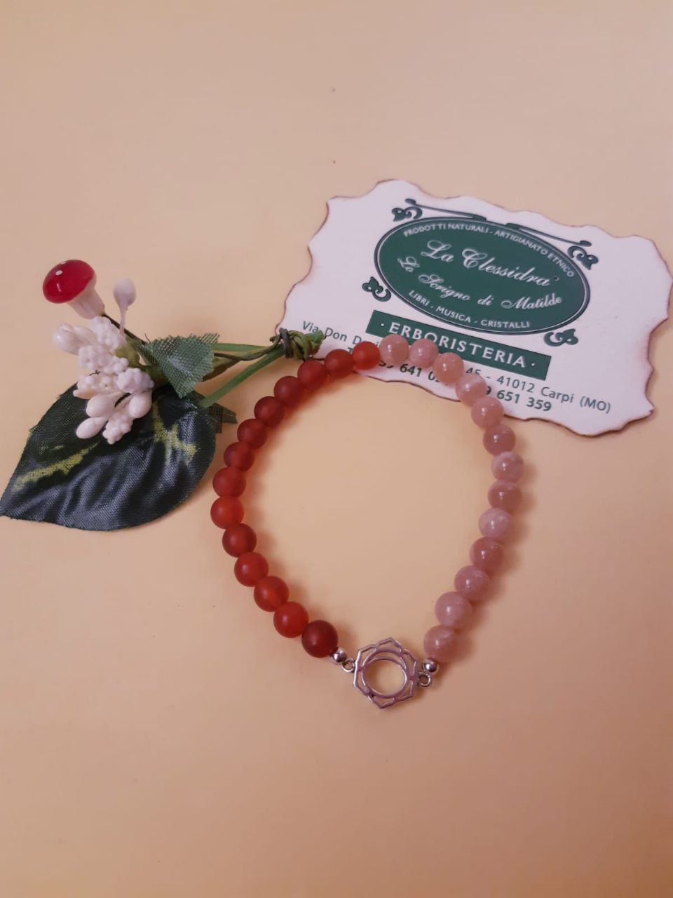 CHAKRA BRACCIALE HARMONY : n°2 SWADHISTANA CORNIOLA E PIETRA DI LUNA