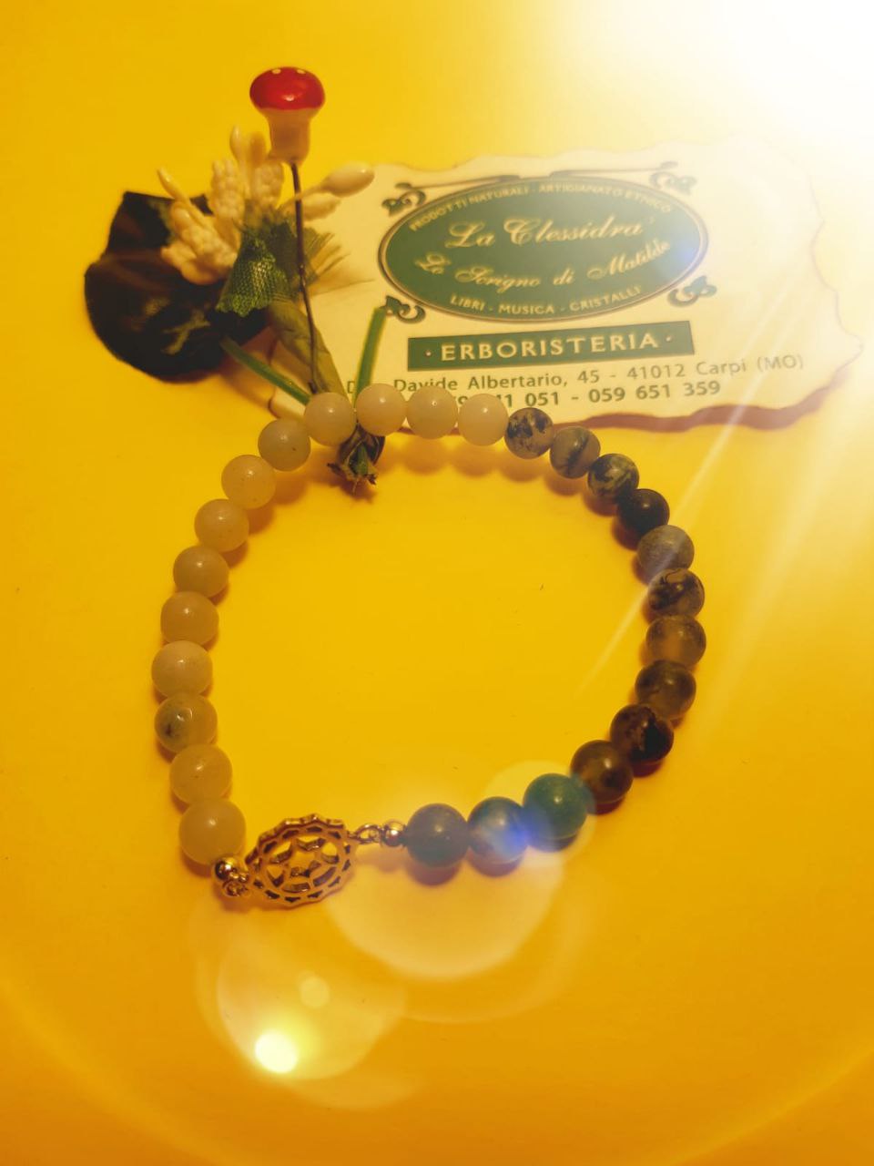 CHAKRA BRACCIALE HARMONY : n°3 MANIPURA OCCHIO DI TIGRE E CALCITE GIALLA