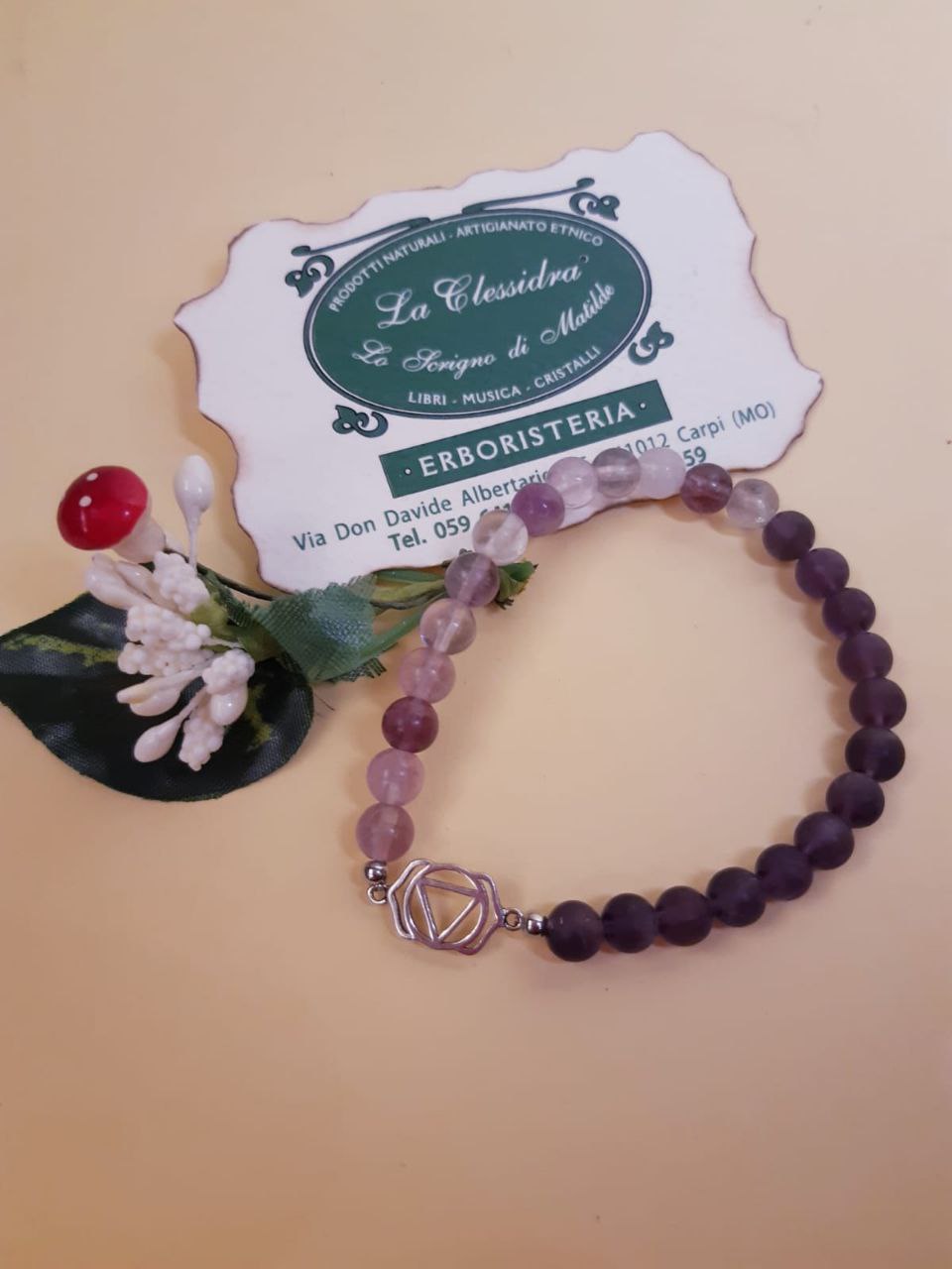 CHAKRA BRACCIALE HARMONY : n°6 AJNA AMETISTA E FLUORITE