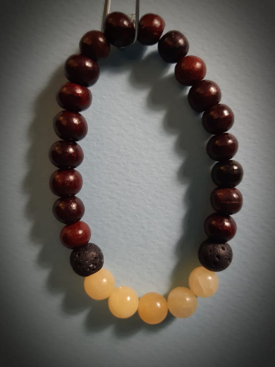 CHAKRA BRACCIALE LEGNO: n°3 MANIPURA ARAGONITE