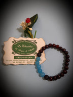 CHAKRA BRACCIALE LEGNO: n°5 VISHUDDA QUARZITE BLU