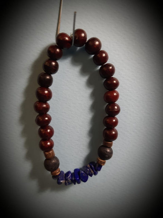 CHAKRA BRACCIALE LEGNO: n°5 VISHUDDA LAPISLAZZULI