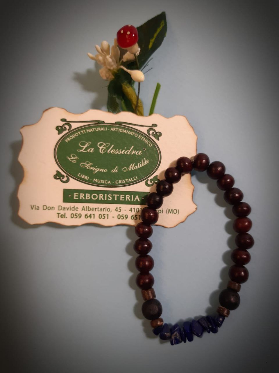 CHAKRA BRACCIALE LEGNO: n°5 VISHUDDA LAPISLAZZULI