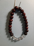 CHAKRA BRACCIALE LEGNO: n°7 SAHASRARA QUARZO IALINO