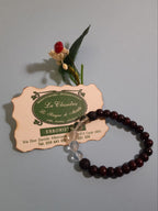 CHAKRA BRACCIALE LEGNO: n°7 SAHASRARA QUARZO IALINO