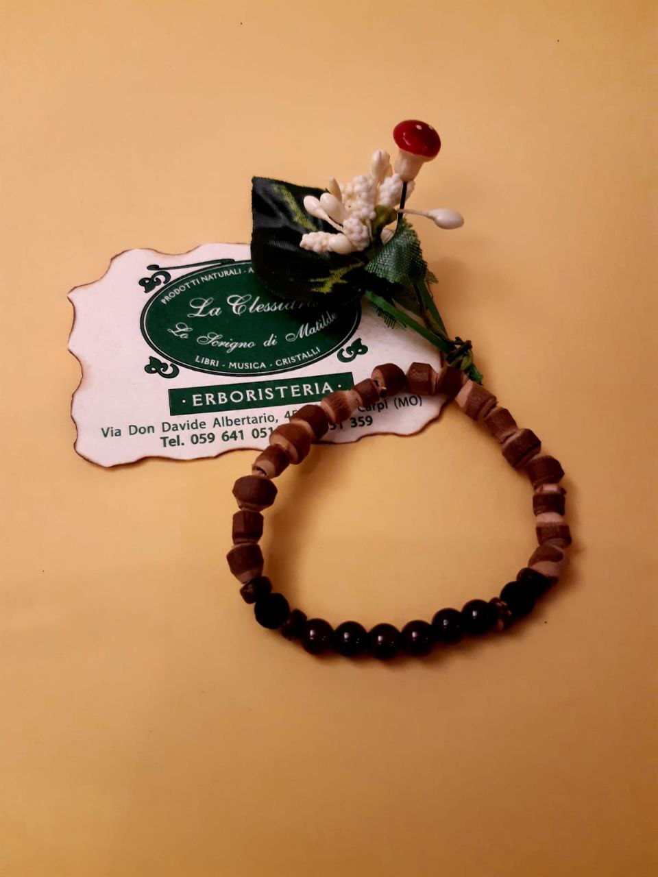 CHAKRA BRACCIALE ETNICO: n°1 MULADHARA GRANATO