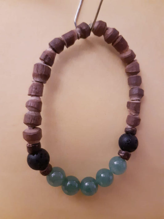 CHAKRA BRACCIALE ETNICO: n°4 ANAHATA AVVENTURINA