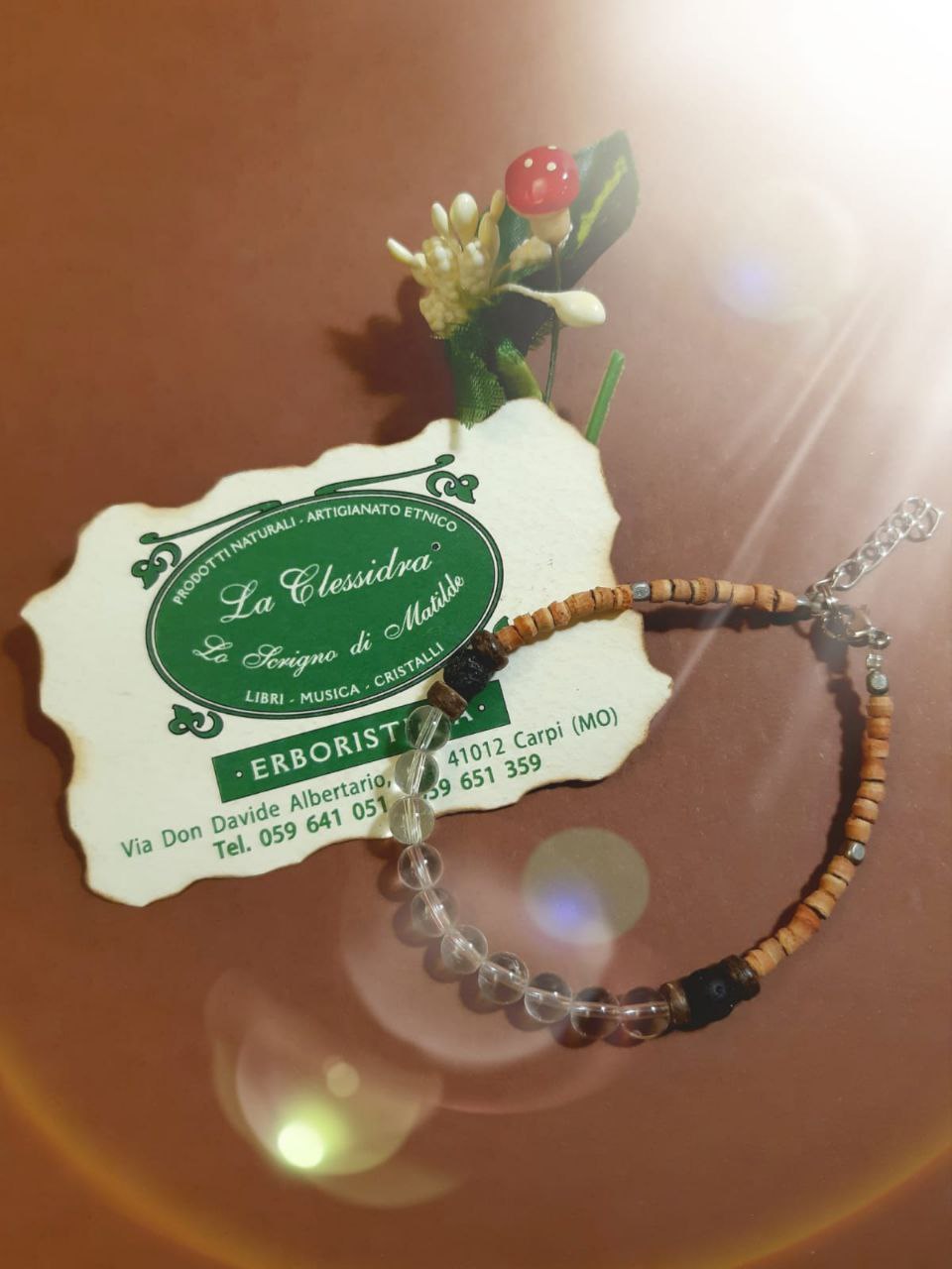 CHAKRA BRACCIALE ORIGINAL: n°7 SAHASRARA QUARZO IALINO