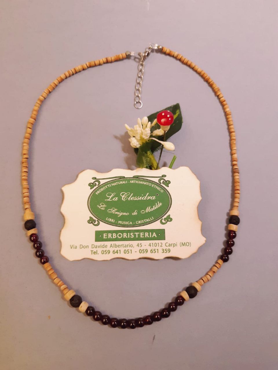 CHAKRA COLLANA ORIGINAL: n°1 MULADHARA GRANATO