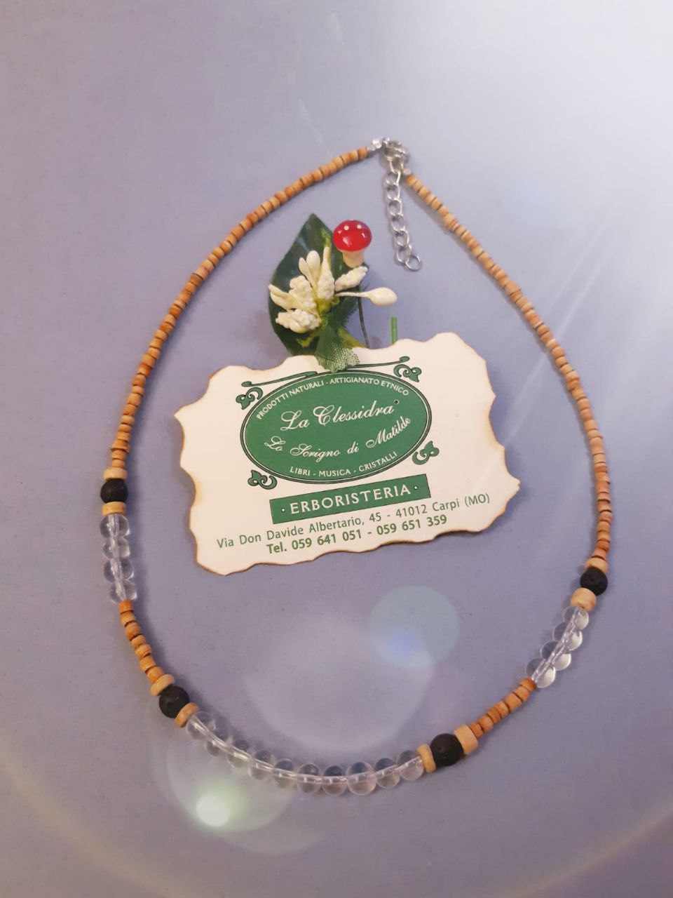 CHAKRA COLLANA ORIGINAL: n°7 SAHASRARA QUARZO IALINO