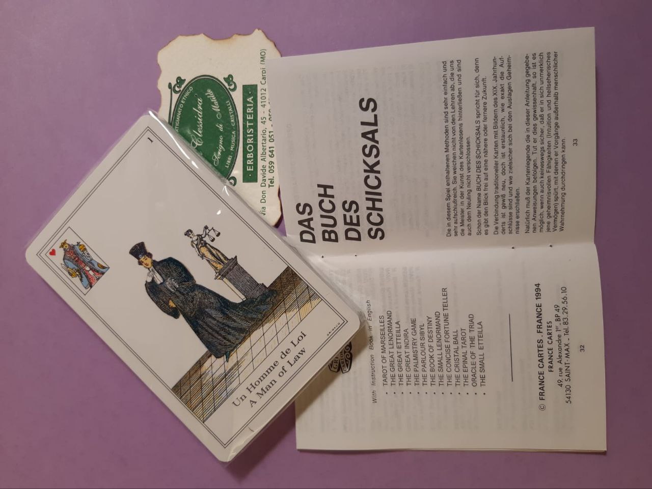 GIOCO DIVINATORIO: LE LIVRE DU DESTIN