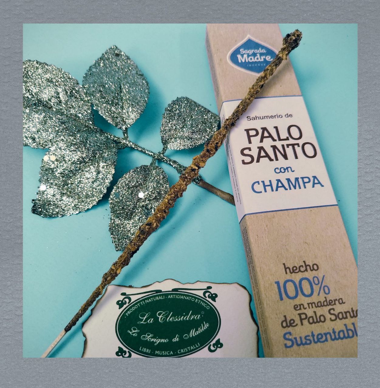 INCENSO SAGRADA MADRE LINEA PALO SANTO: PALO SANTO CON CHAMPA