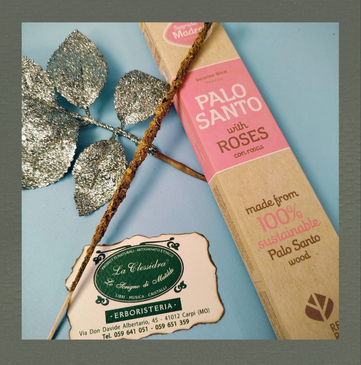 INCENSO SAGRADA MADRE LINEA PALO SANTO: PALO SANTO CON ROSA