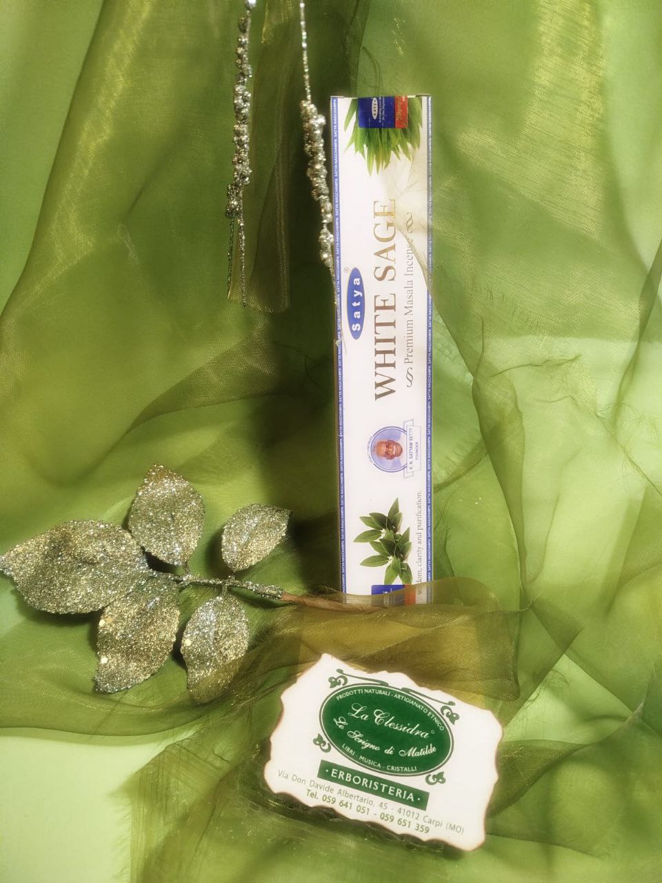 INCENSO IN STICK SATYA: WHITE SAGE PREMIUM (SALVIA BIANCA)